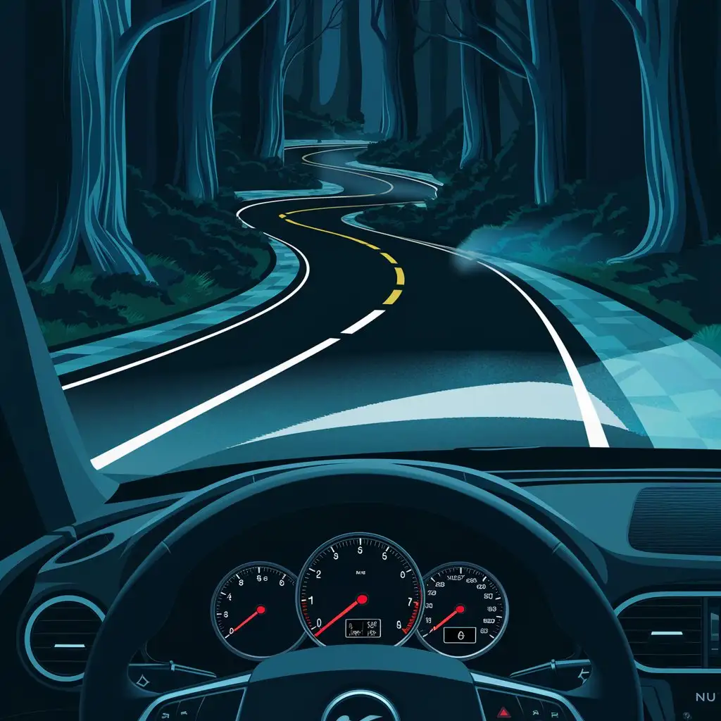 Night-Road-View-from-Nutri-Car-with-Visible-Speedometer