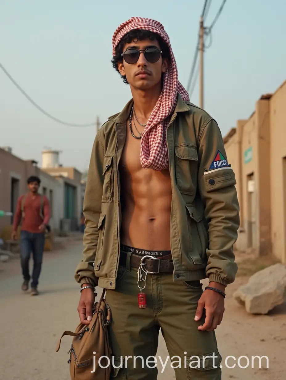 Palestinian-Teenager-with-Chafee-Standing-on-Shacks-with-Authority