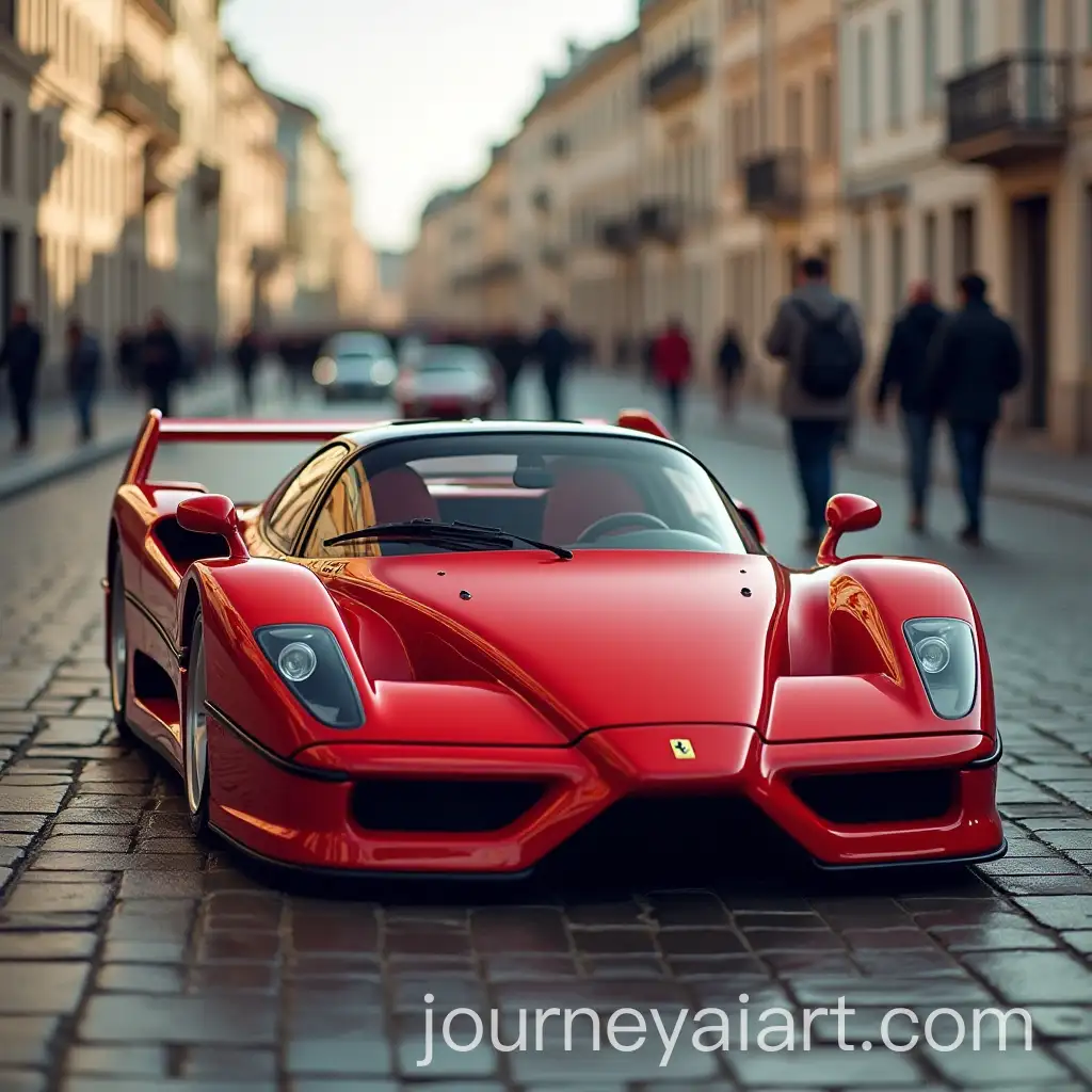 Modern-Version-of-Ferrari-F50-Sports-Car-in-Dynamic-Setting