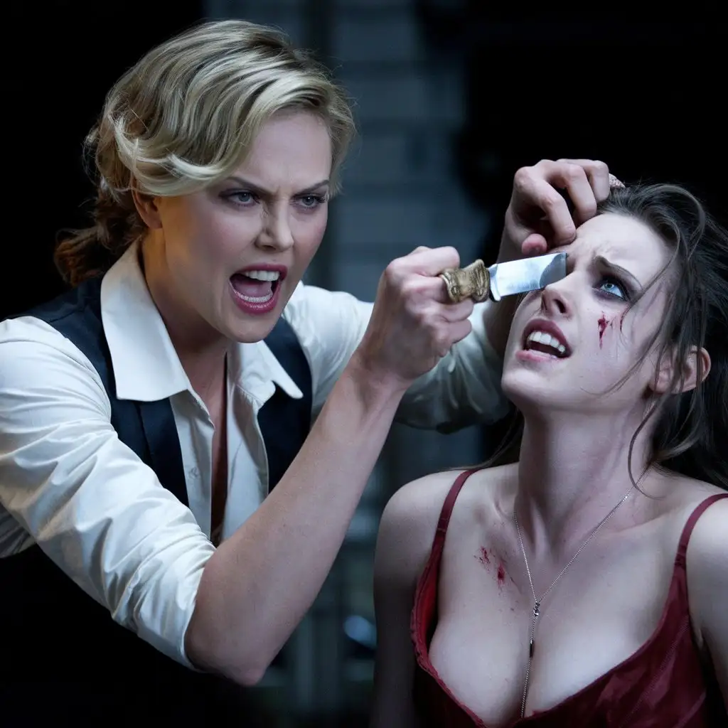 Charlize-Theron-with-Angry-Expression-Stabbing-Kristen-Stewart-in-Cinematic-4K-Scene