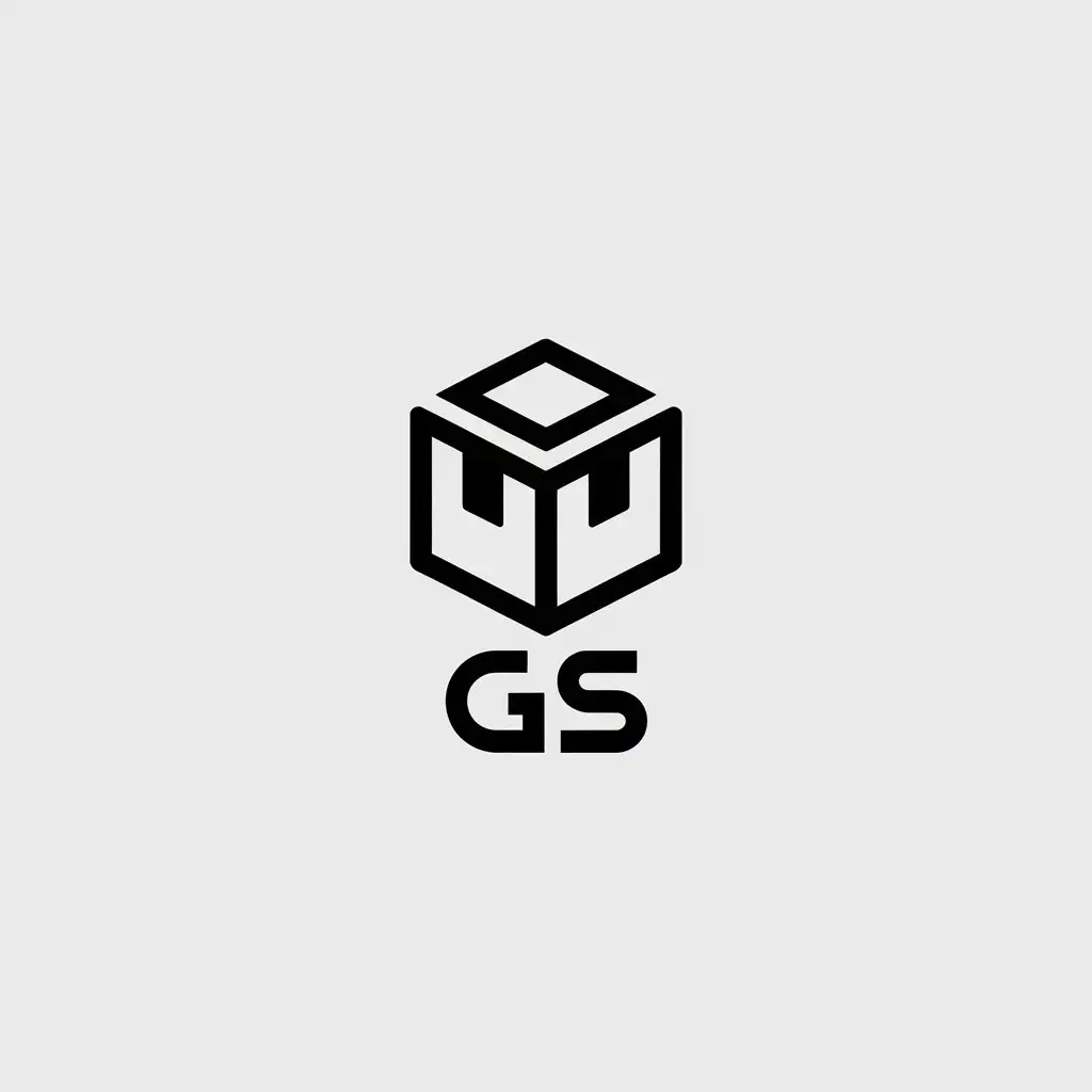 a vector logo design,with the text "GS", main symbol:box,Minimalistic,be used in movers or loaders industry,clear background