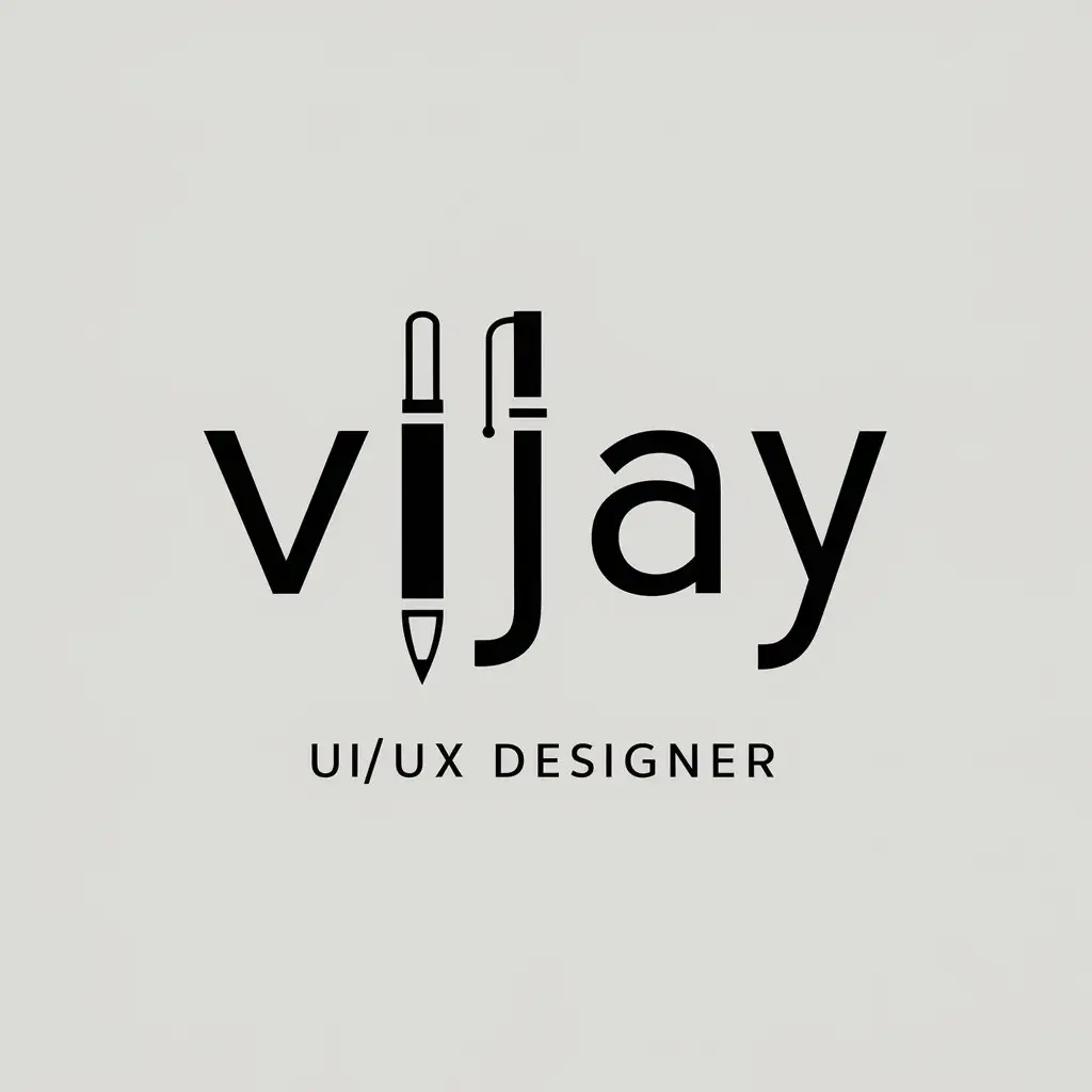 LOGO Design for Vijay UIUX Designer Vector Logo with Pen Tool Symbol