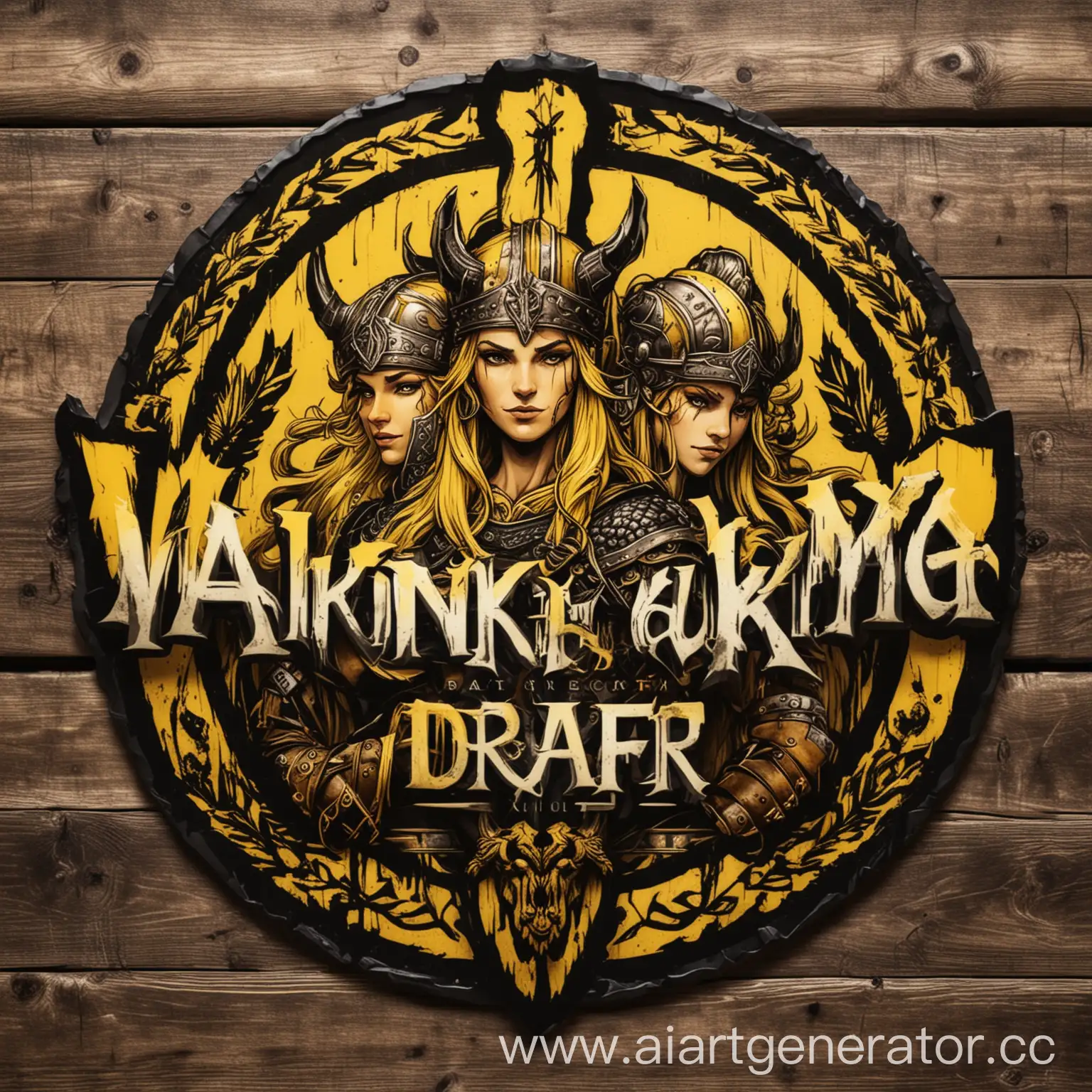 Valkyria-and-Viking-Drinking-Craft-Beer-in-Bar-Yellow-Black-Logo