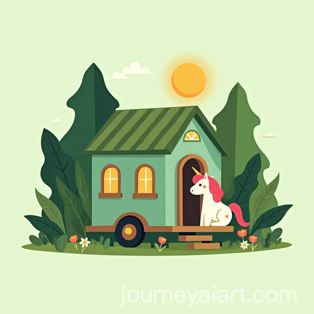 EcoFriendly-Mobile-House-with-Unicorn-Theme-Logo-Design