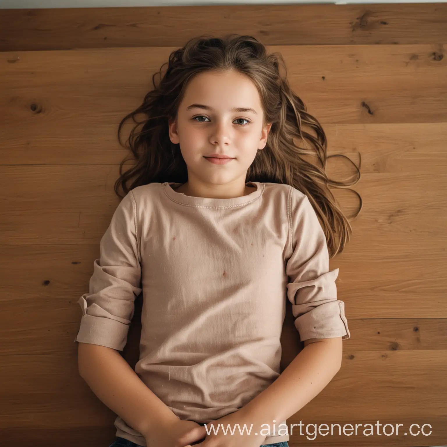 12YearOld-Girl-Lying-on-a-Table-in-a-Cozy-Room