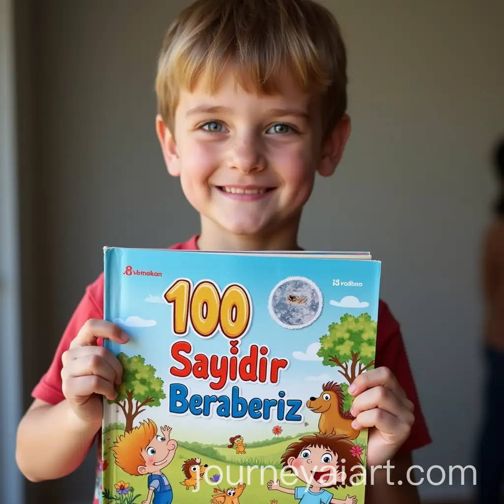 10YearOld-Boy-Holding-Childrens-Magazine-with-100-Saydr-Beraberiz-Cover