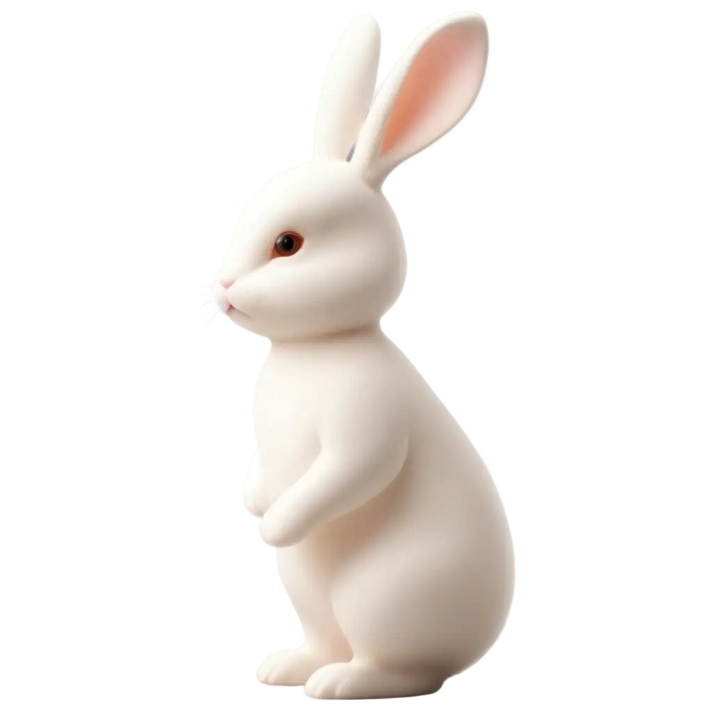 Adorable-White-2D-Bunny-PNG-Image-Side-View-Illustration