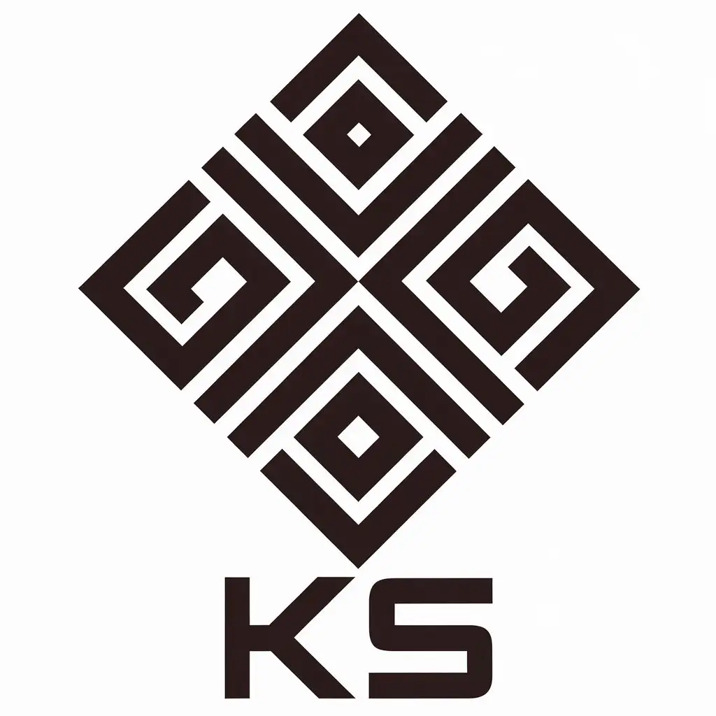 a vector logo design,with the text "KS", main symbol:Diamond,complex,clear background