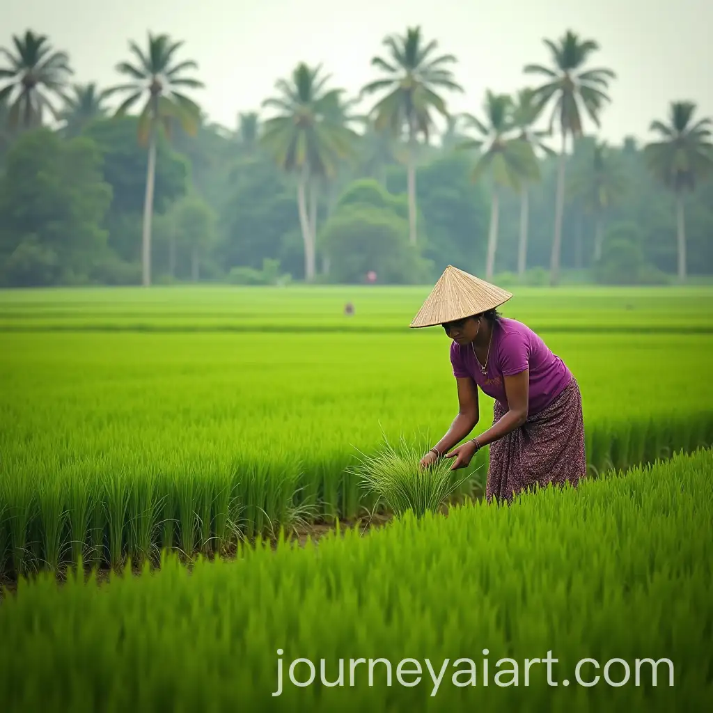 Lady-Planting-Paddy-Saplings-in-a-Traditional-Kerala-Agricultural-Village