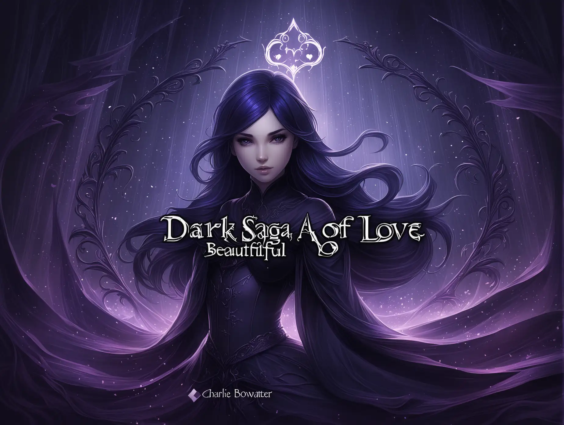 Fantasy-Logo-Design-for-Dark-Saga-of-Love-with-Beautiful-Background