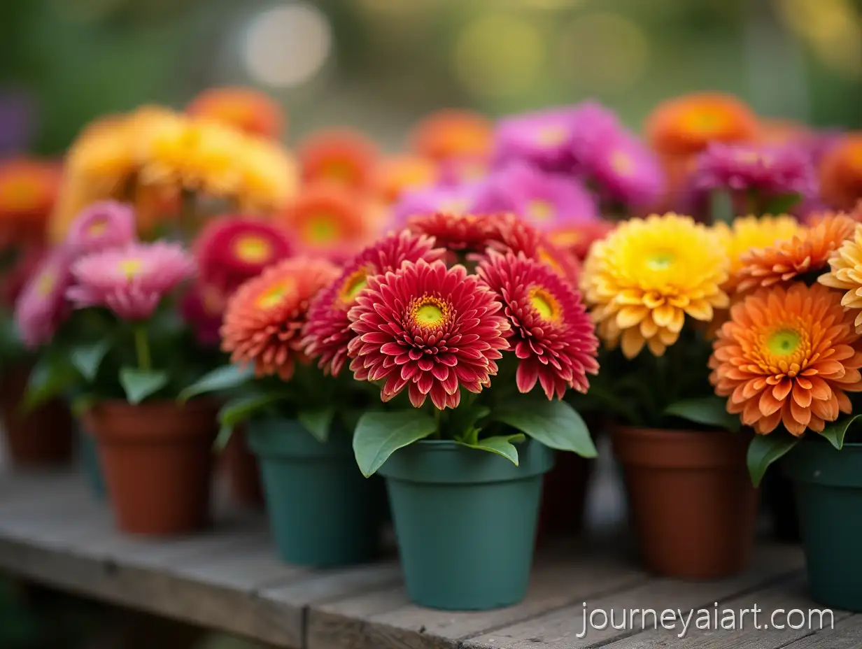 AutGarden-chrysanthemum-saleumn-Chrysanthemums-for-Sale-in-a-Garden-with-Soft-Lighting