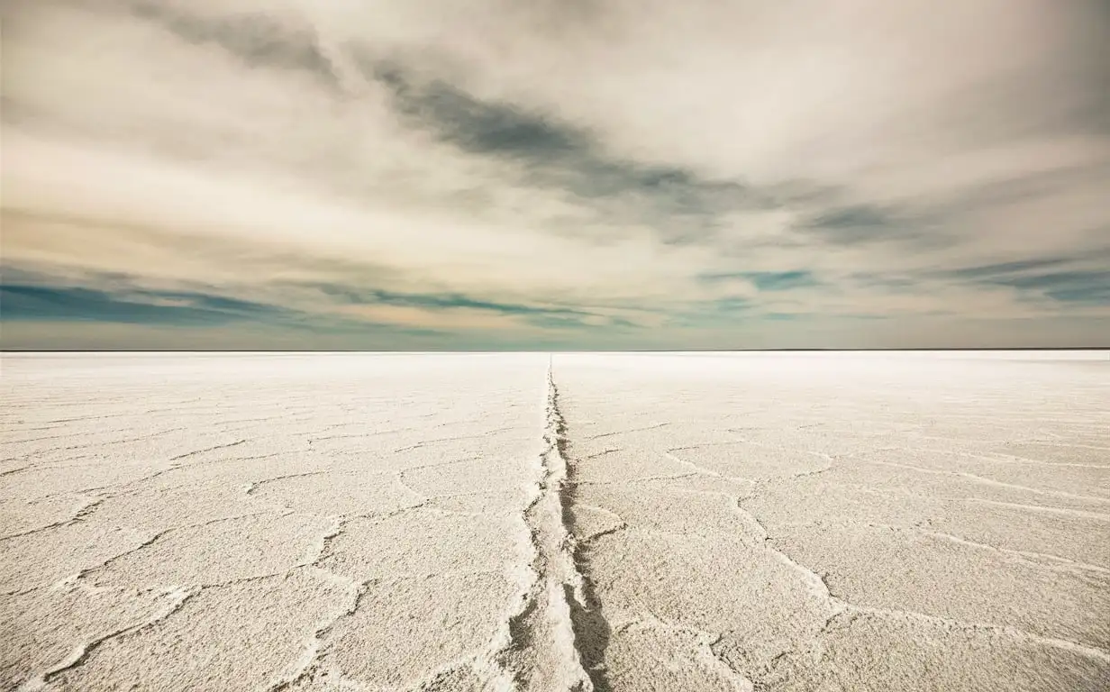 Salt Flat Landscape Sketch Ground Level Perspective