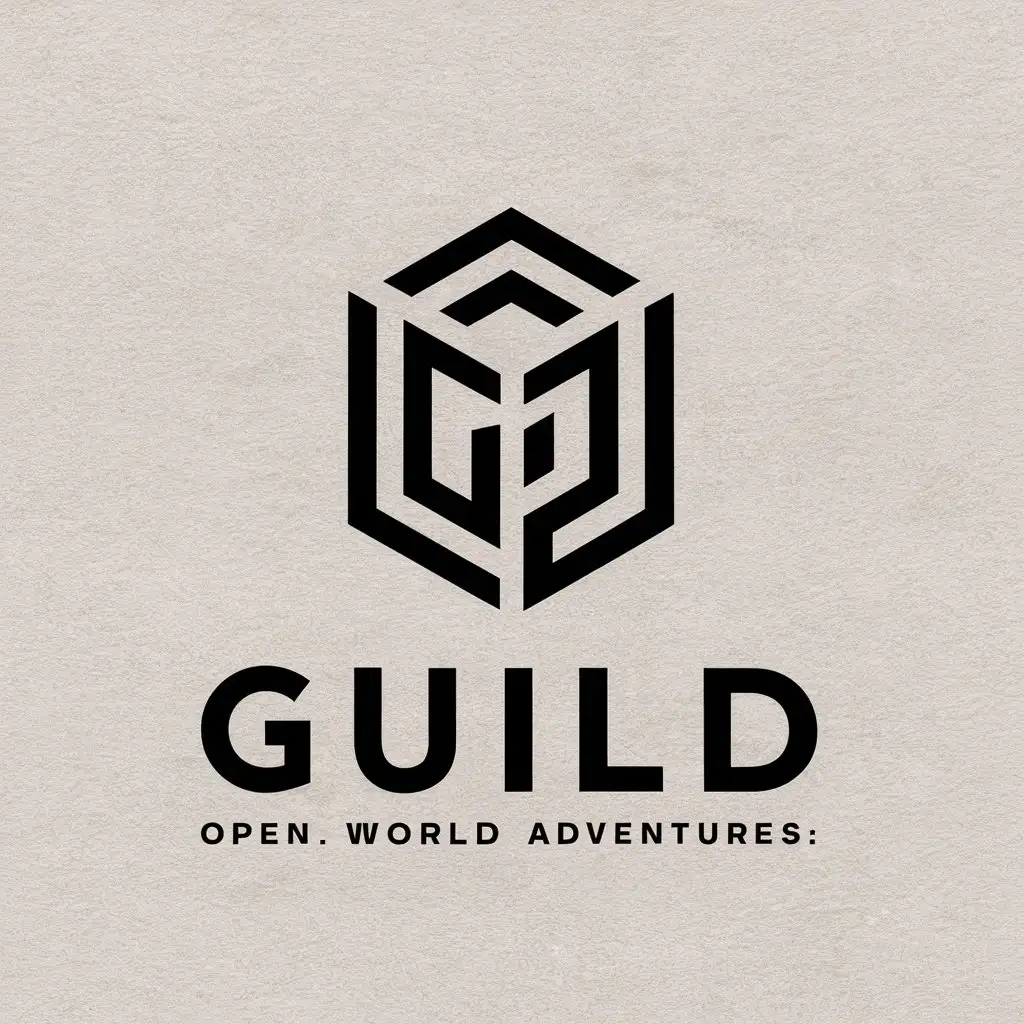 a vector logo design,with the text "Guild", main symbol:open world adventures in internet games openings,Moderate,be used in Internet industry,clear background