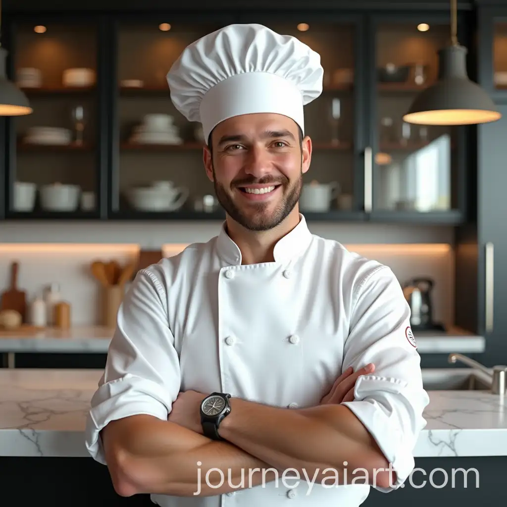 Friendly-Male-Chef-in-Modern-Kitchen-with-Professional-Atmosphere
