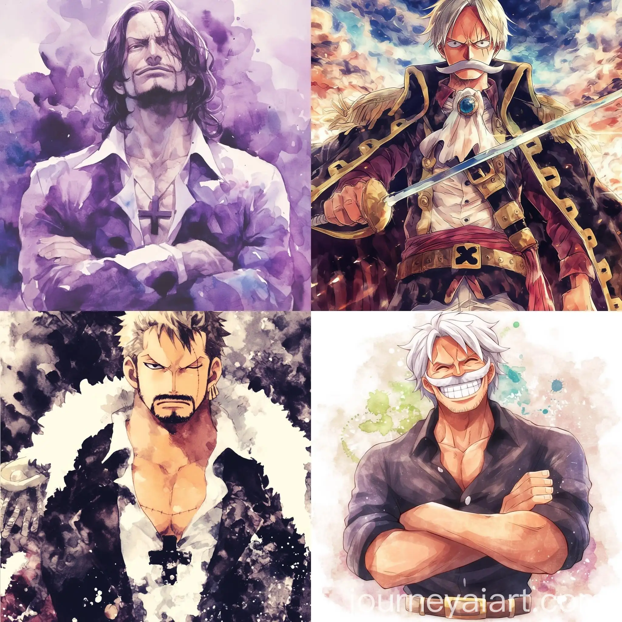 Pirate-Character-in-Purple-Dress-Shirt-with-White-Cross
