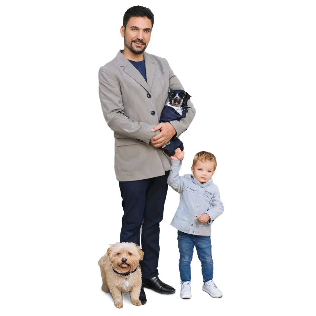 Heartwarming-PNG-Image-of-a-Father-Holding-a-Child-and-Dog