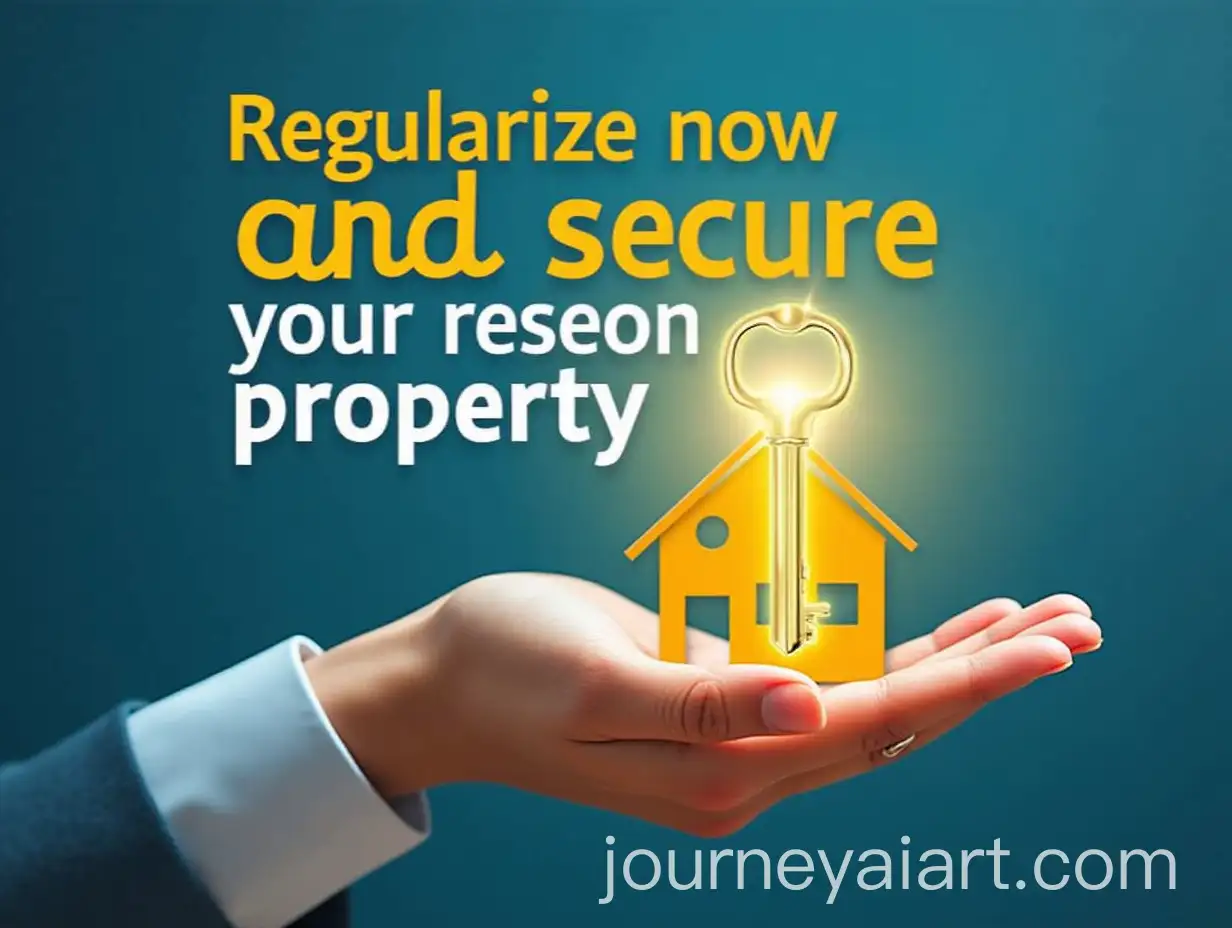 Hand-Holding-Glowing-Key-with-House-Background-for-Property-Regularization-Message
