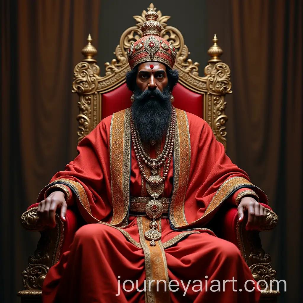 King-Chatrapati-Shivaji-Maharaj-Sitting-on-Throne-as-a-Great-Leader
