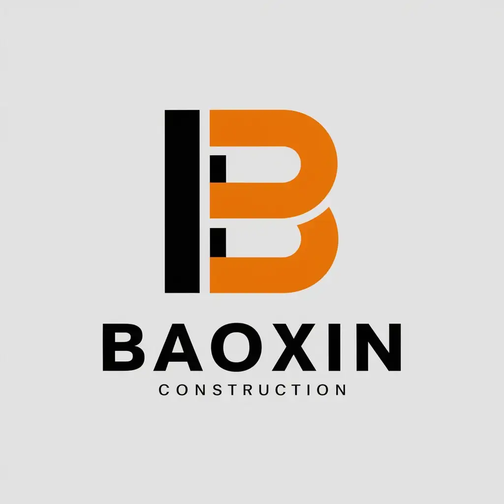 a vector logo design,with the text "baoxin", main symbol:bx,Moderate,be used in Construction industry,clear background