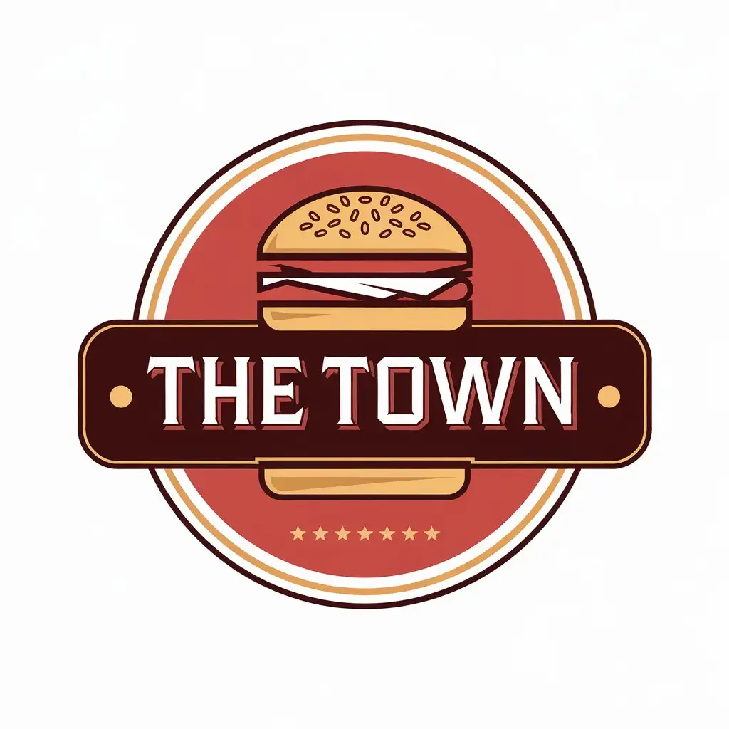 LOGO Design for The Town Hamburger Symbol with Street Food Theme for Restaurant Industry