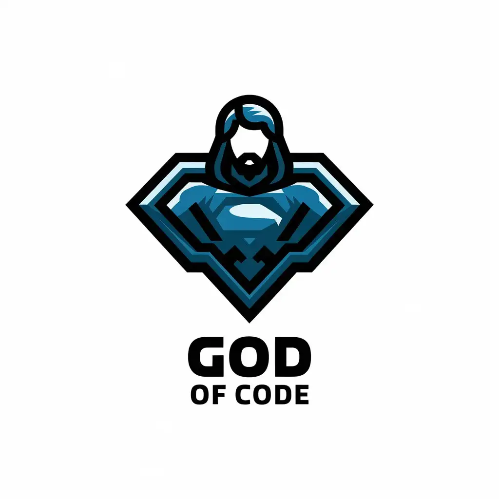 a vector logo design,with the text "God of Code", main symbol:super god icon or super saint icon,Moderate,clear background