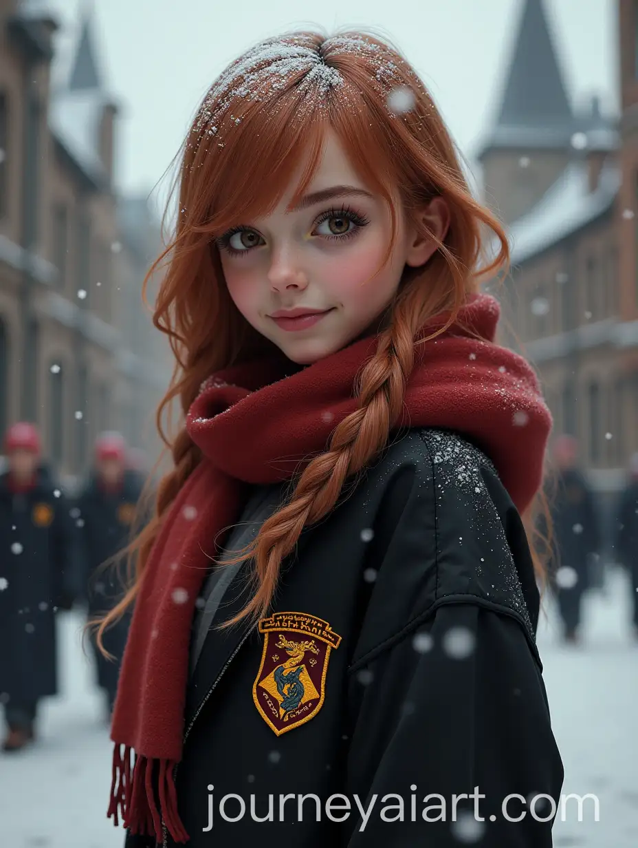 Solo-Hermione-Granger-in-Snowy-Hogwarts-Art-by-Artgerm-Lau