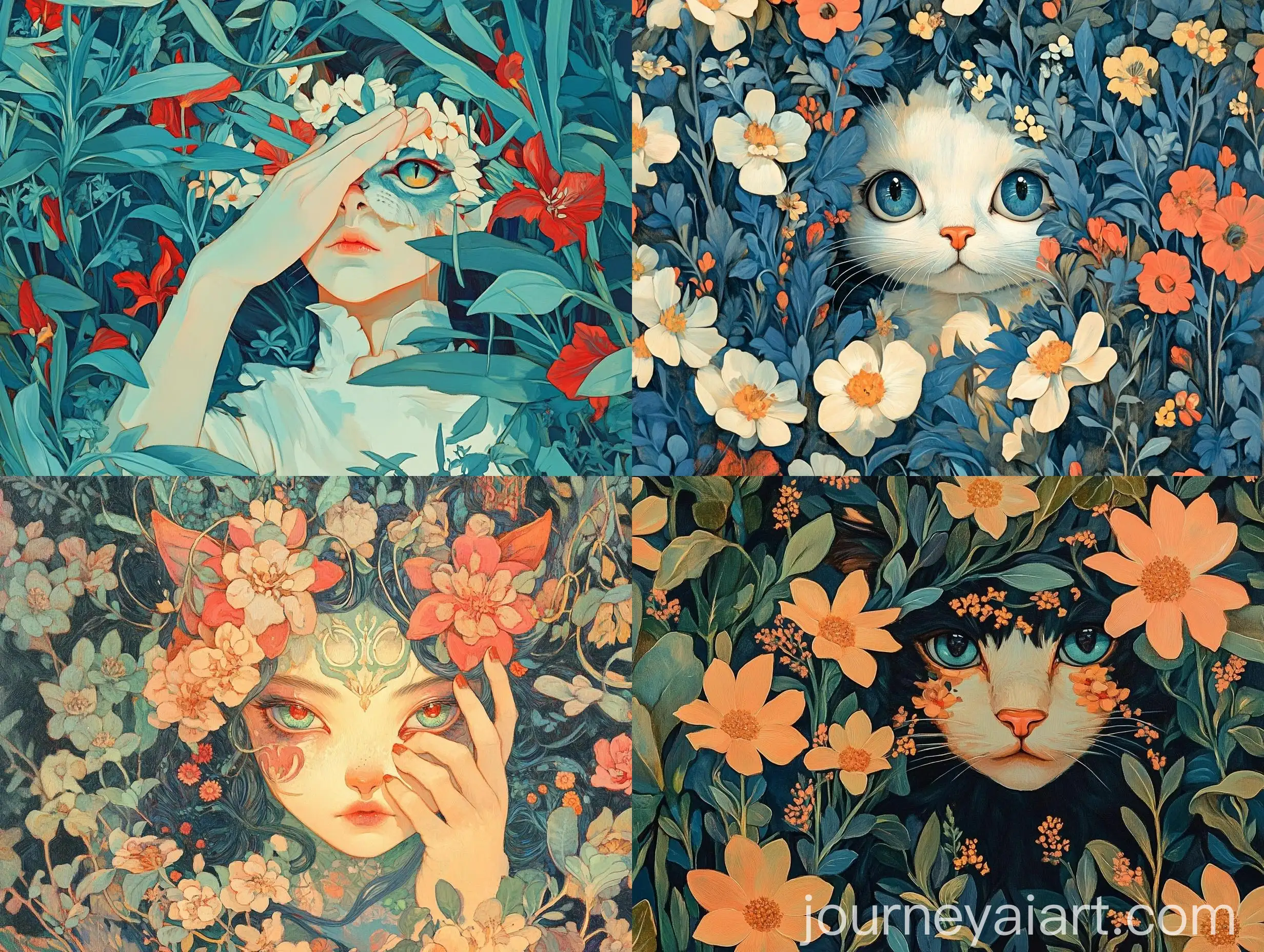 A-James-Jean-Inspired-Portrait-of-a-FlowerCat-Girl-Among-Living-Plants