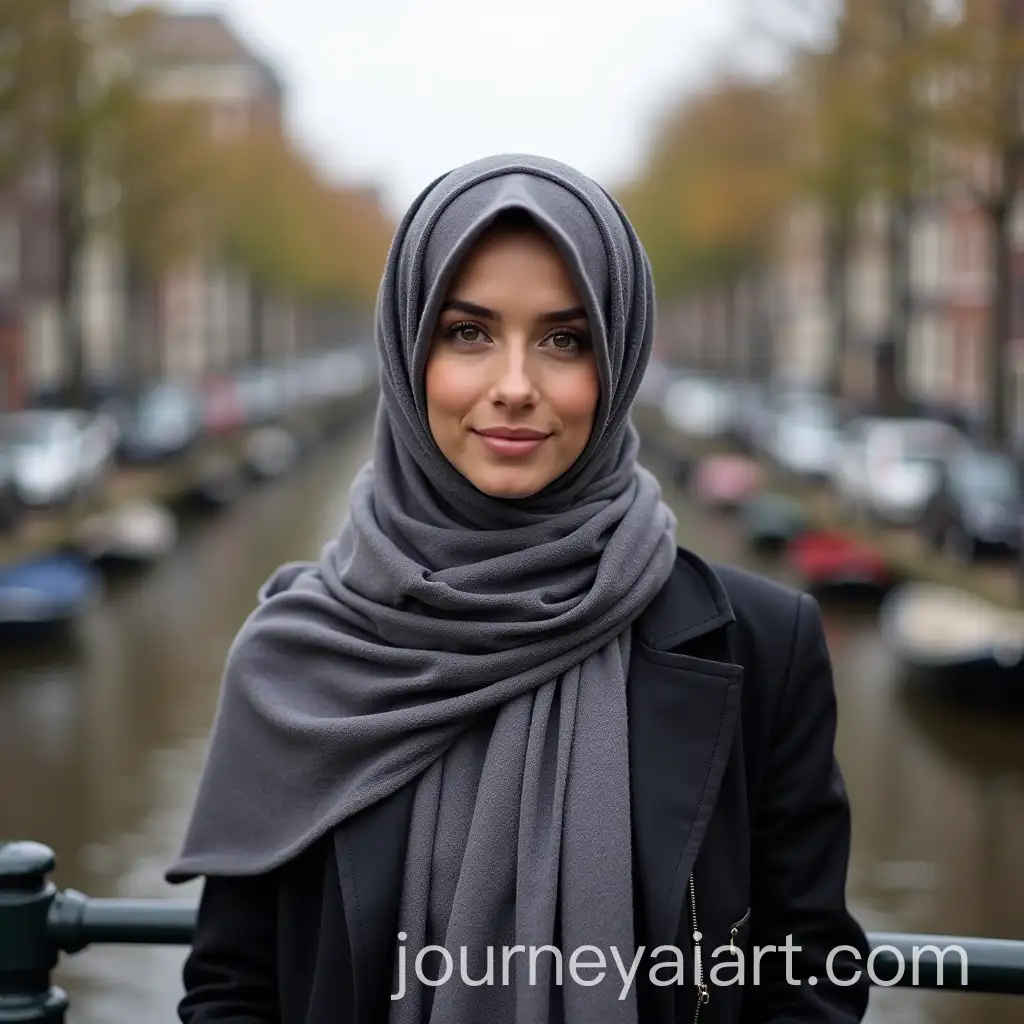 Realistic-Hijab-Model-Posing-in-Amsterdam-with-Canal-Views