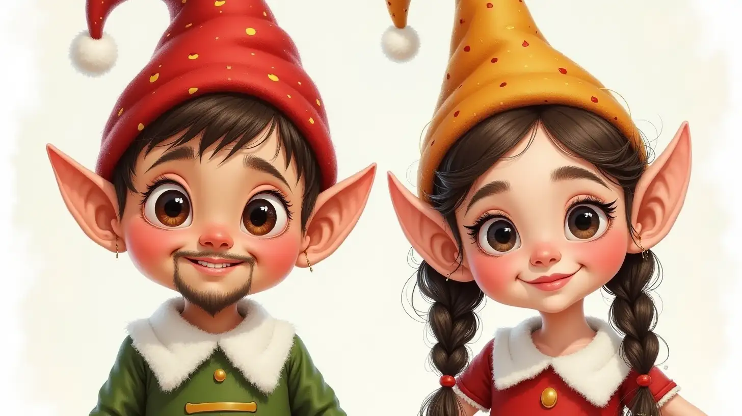 Whimsical Christmas Elf Character Illustration