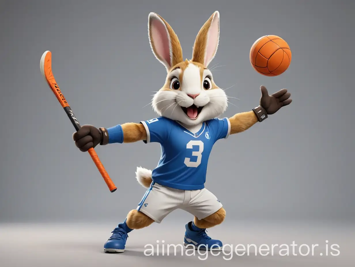 Dynamic-Dutch-Rabbit-Mascot-with-Hockey-and-Volleyball