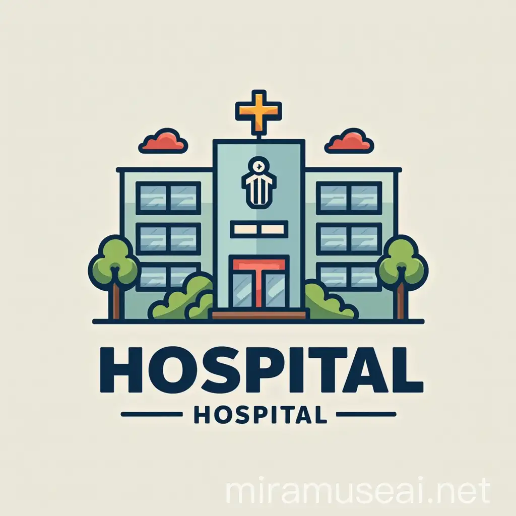 Vector Outline Logo of Hospital