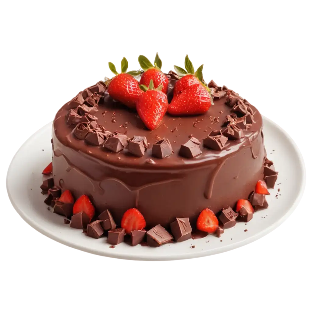 Delicious-Chocolate-Cake-with-Fresh-Strawberries-HighQuality-PNG-Image-for-Your-Projects