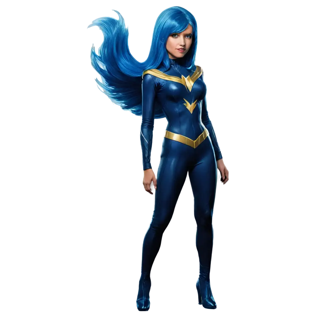 Blue hair is new super hero skill thunder power