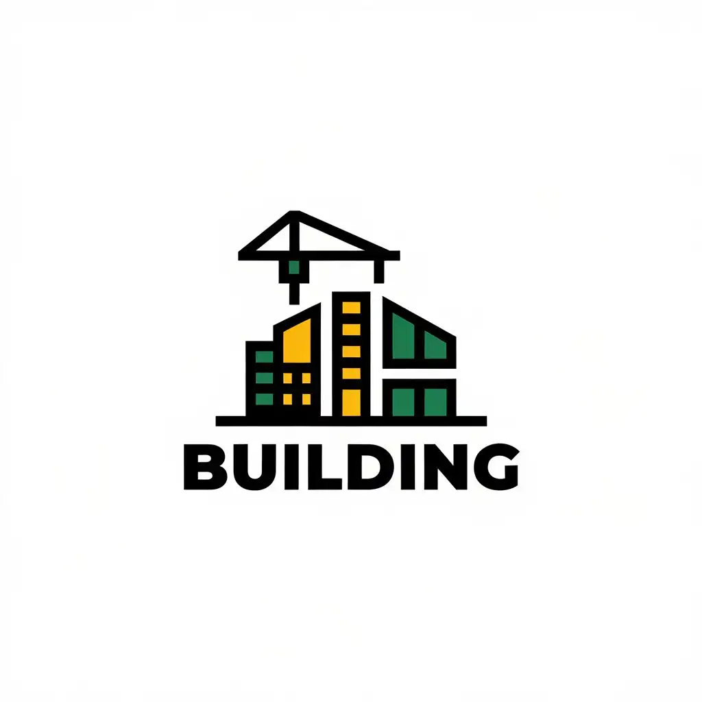 a vector logo design,with the text "Building", main symbol:construction in progress building,Moderate,be used in Construction industry,clear background