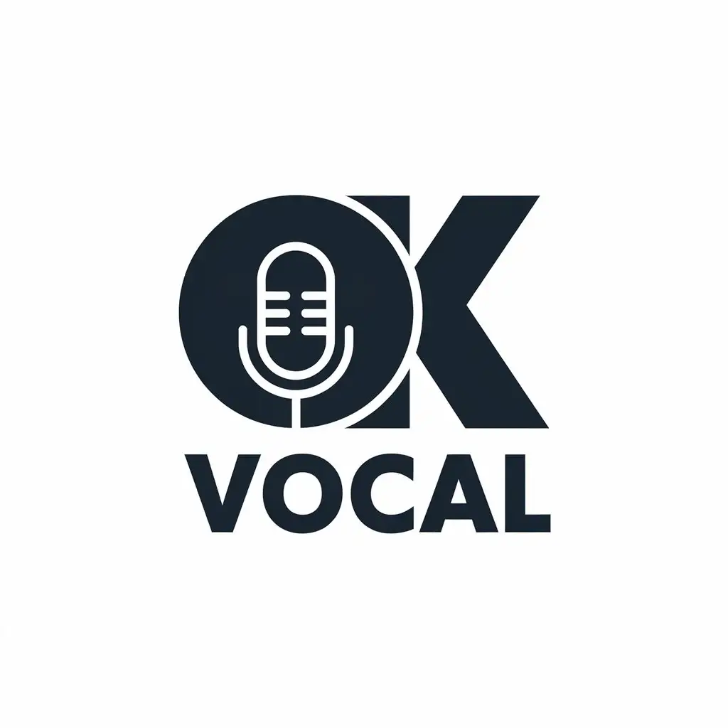 a vector logo design,with the text "OK vocal", main symbol:microphone,Moderate,be used in Nonprofit industry,clear background