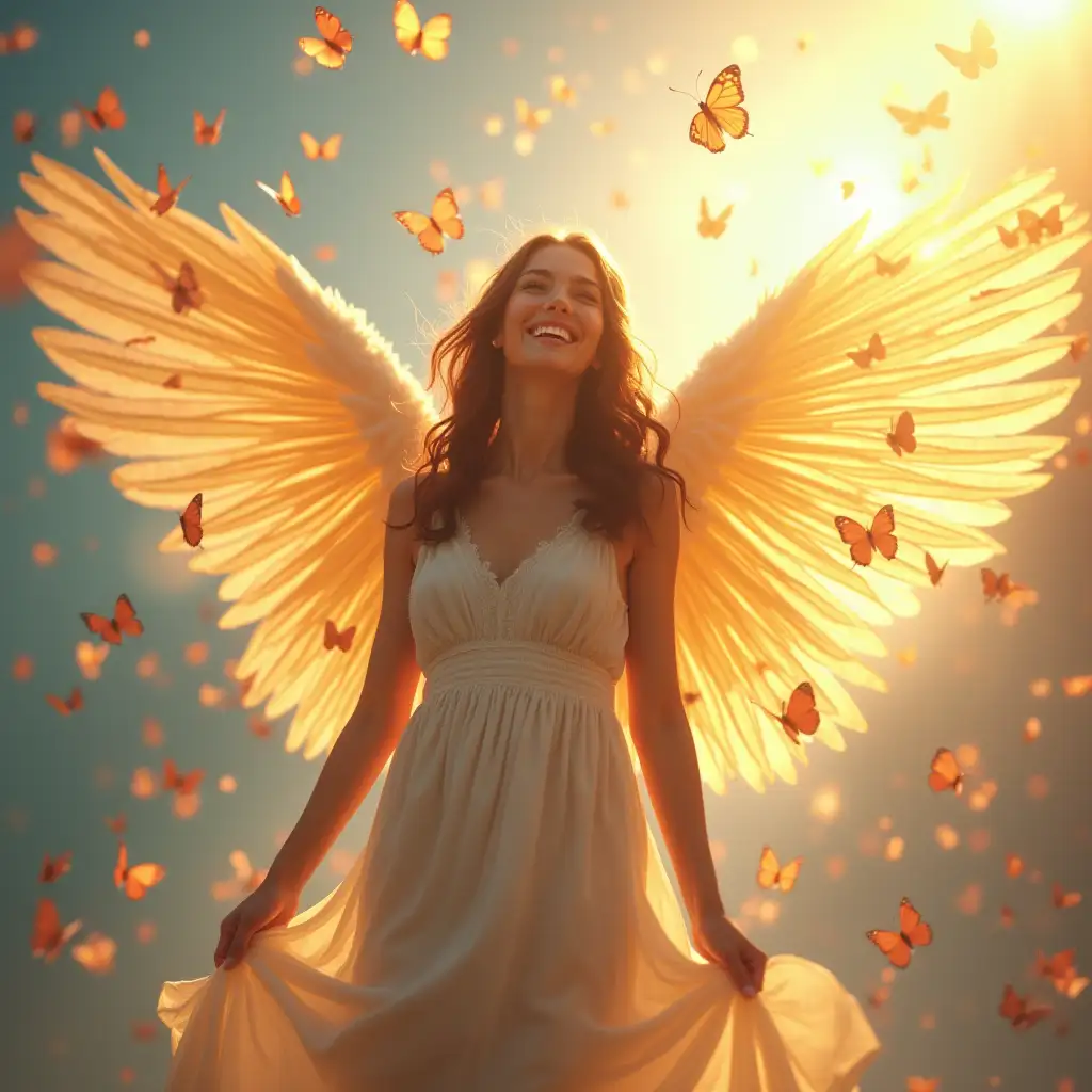 Radiant-Woman-Angel-Surrounded-by-Colorful-Butterflies