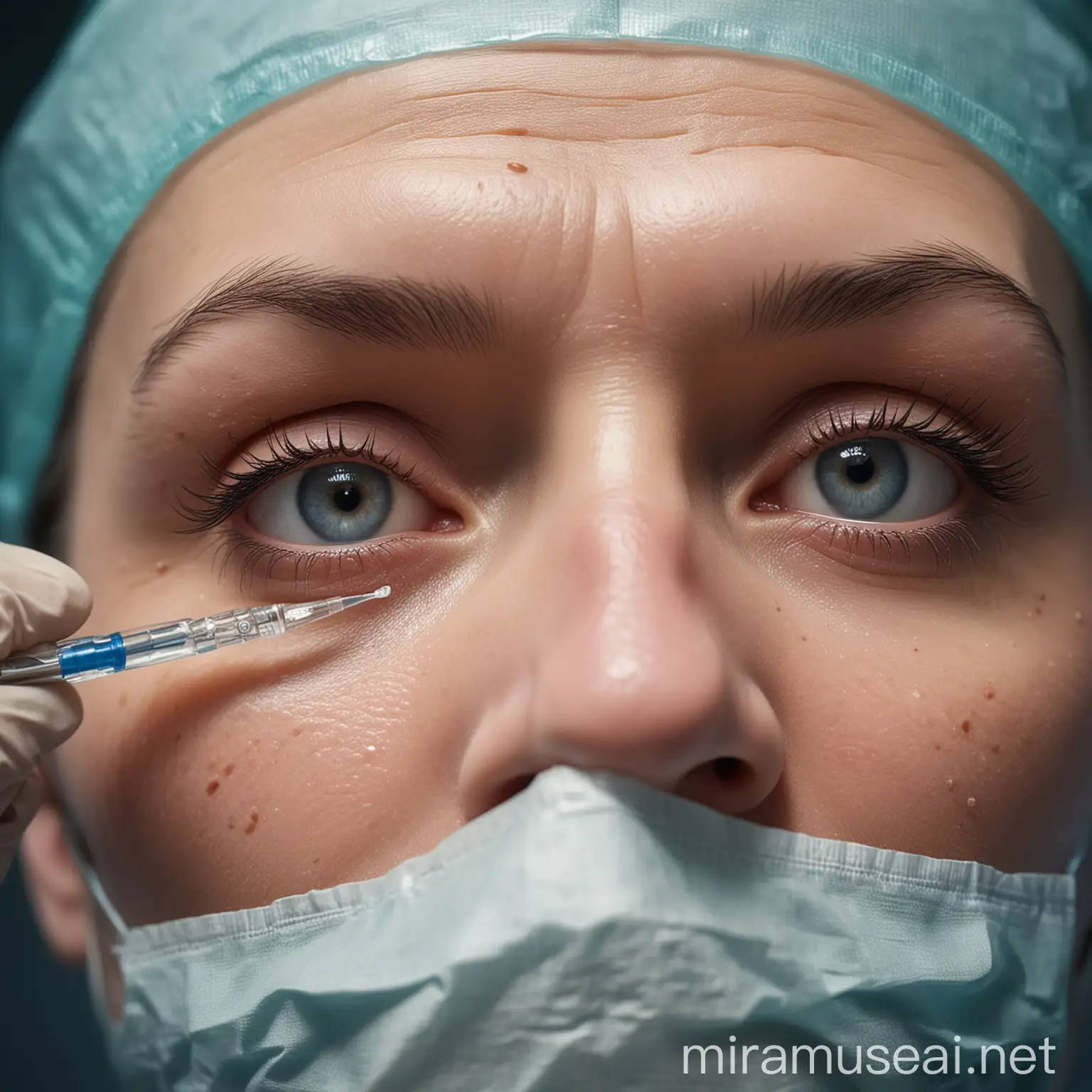 Closeup Rhinoplasty Surgery Procedure in Sterile Environment