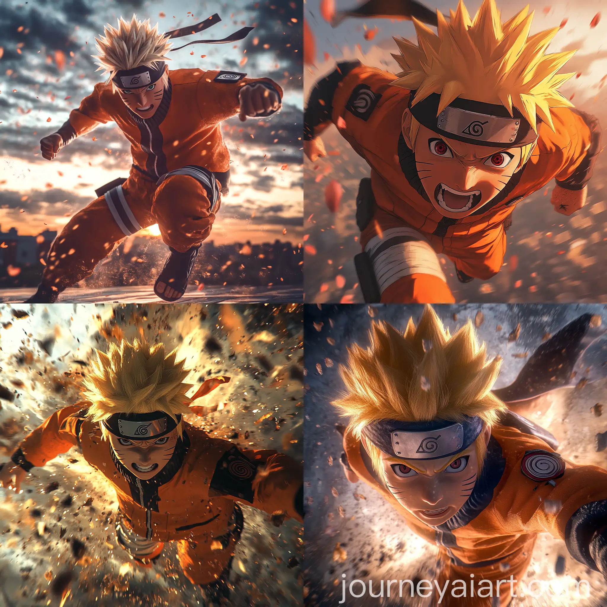 Dynamic-Naruto-Anime-Character-in-Konoha-Village-Sunset-Battle-Scene