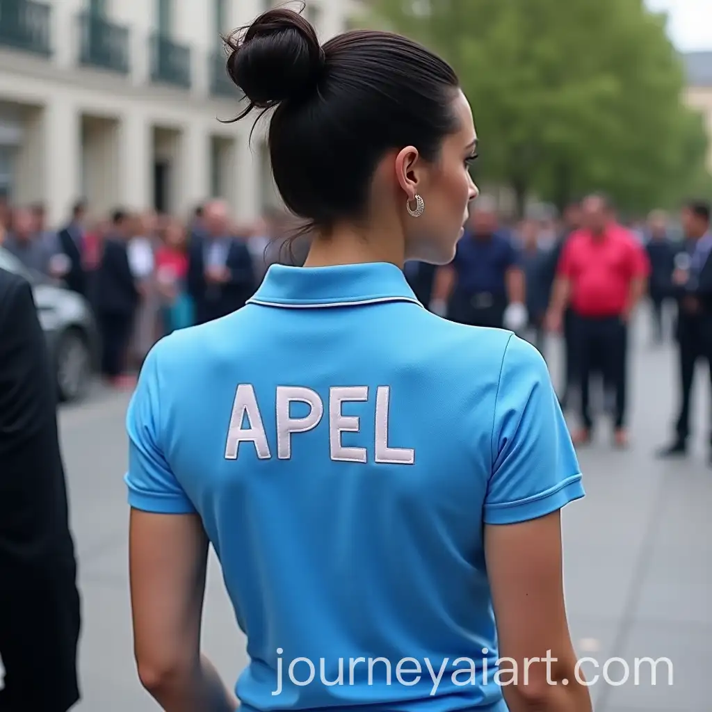 Kim-Kardashian-Wearing-a-Blue-Polo-Shirt-with-APEL-on-the-Back