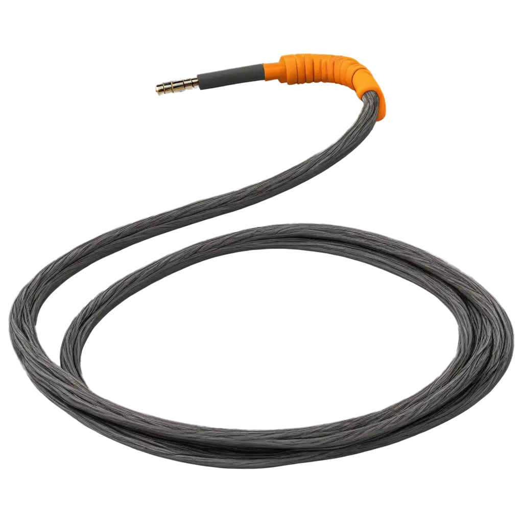 3D-Cable-PNG-in-Graphite-and-Orange-Colors-HighQuality-Transparent-Image-for-Digital-Designs