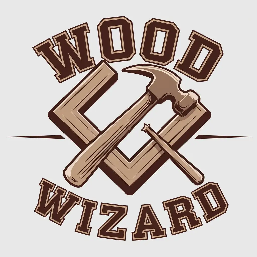 LOGO-Design-for-Wood-Wizard-Vector-Logo-with-Carpenter-Herald-Magic-Symbol-and-Moderate-Style