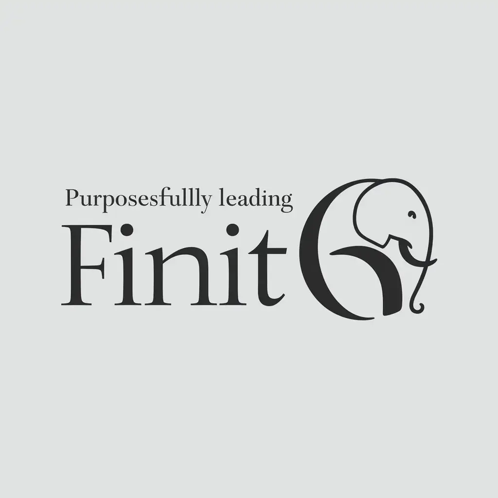 LOGO Design for PURposesfully LEading FinIT Elephant Symbol with Clear Background and Modern Design