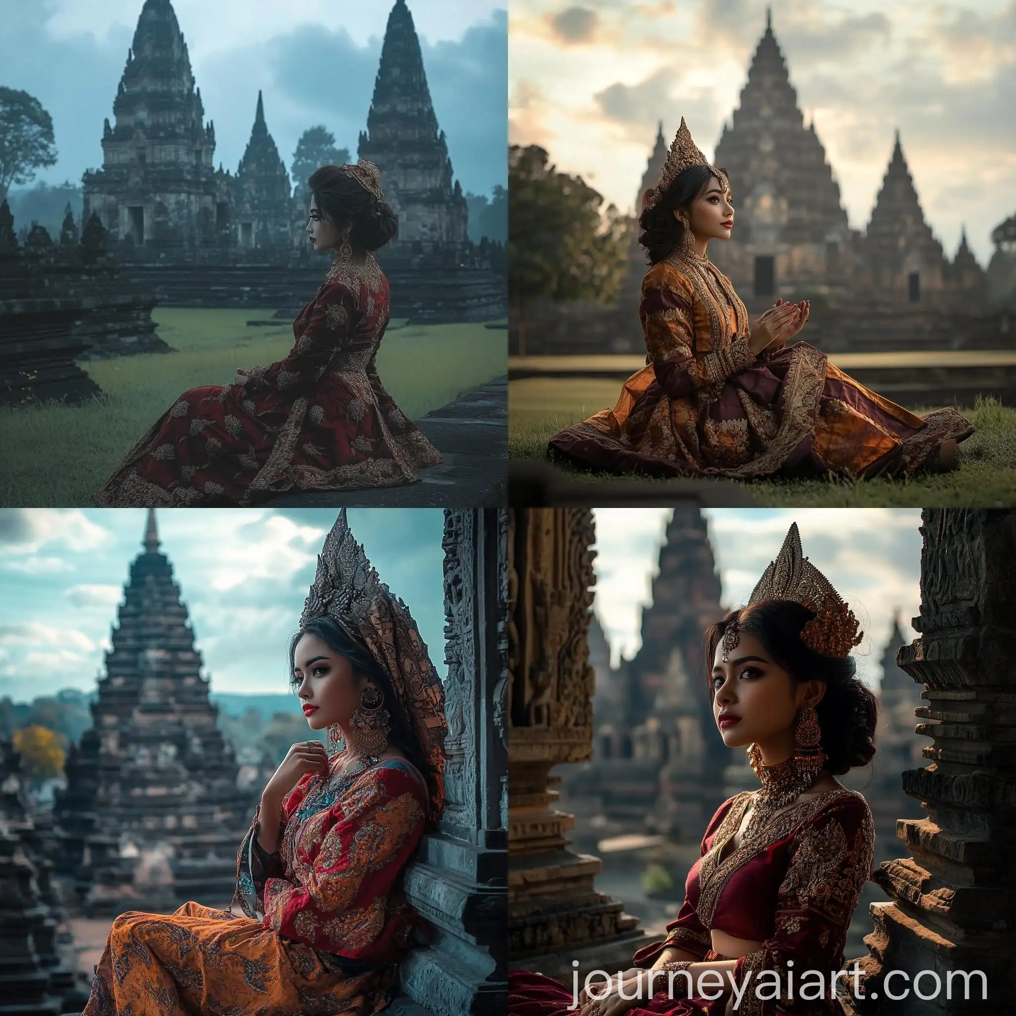 Javanese-Woman-in-Traditional-Ethnic-Attire-at-Prambanan-Temple