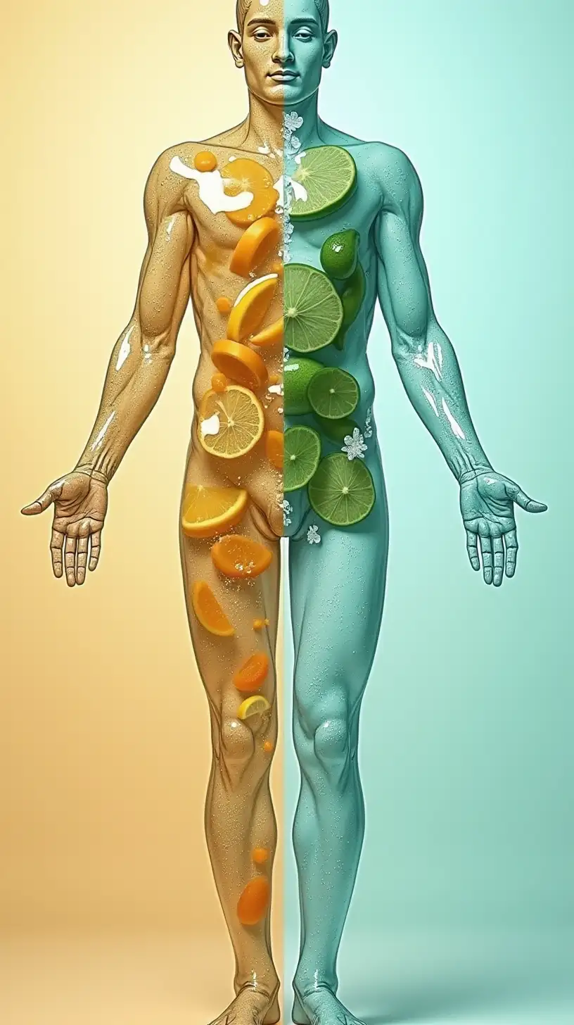 Comparison of Hydrated and Dehydrated Human Body