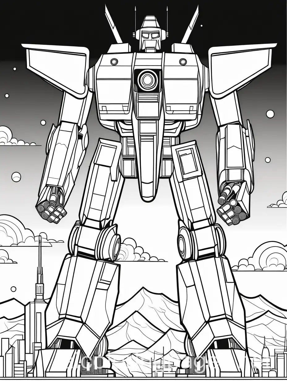 Giant-Robot-with-Cannon-in-Space-Coloring-Page