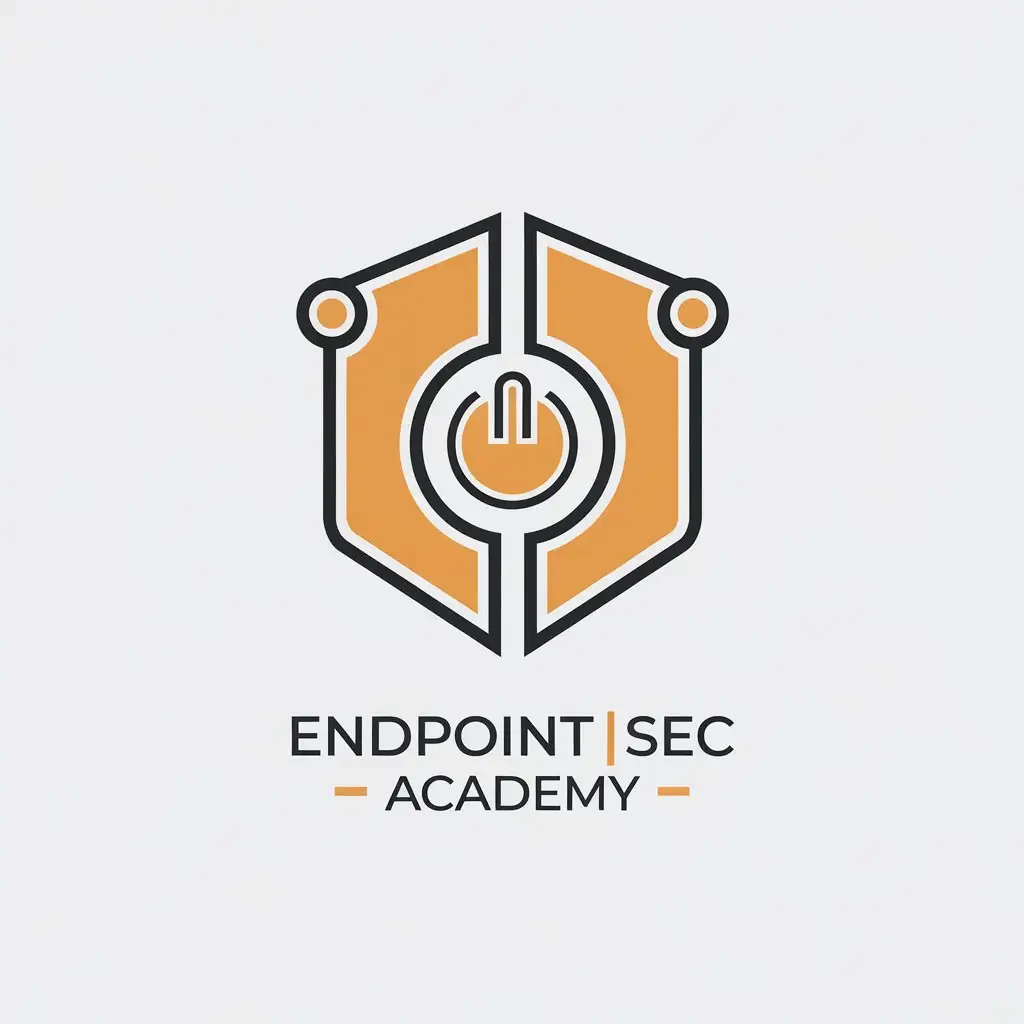 LOGO Design for EndpointSec Academy Minimalistic Shield Design with Power Button Symbol