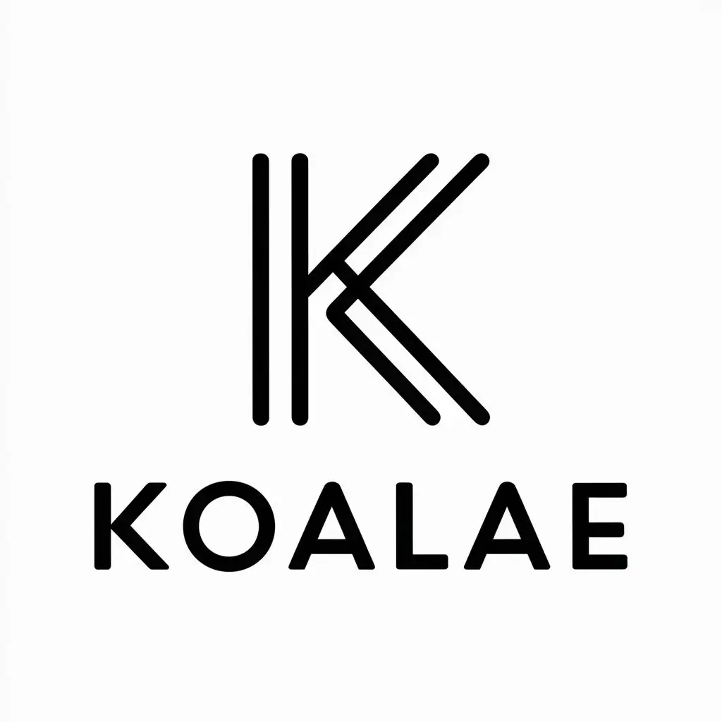 a vector logo design,with the text "koalae", main symbol:Letter K,complex,be used in Retail industry,clear background