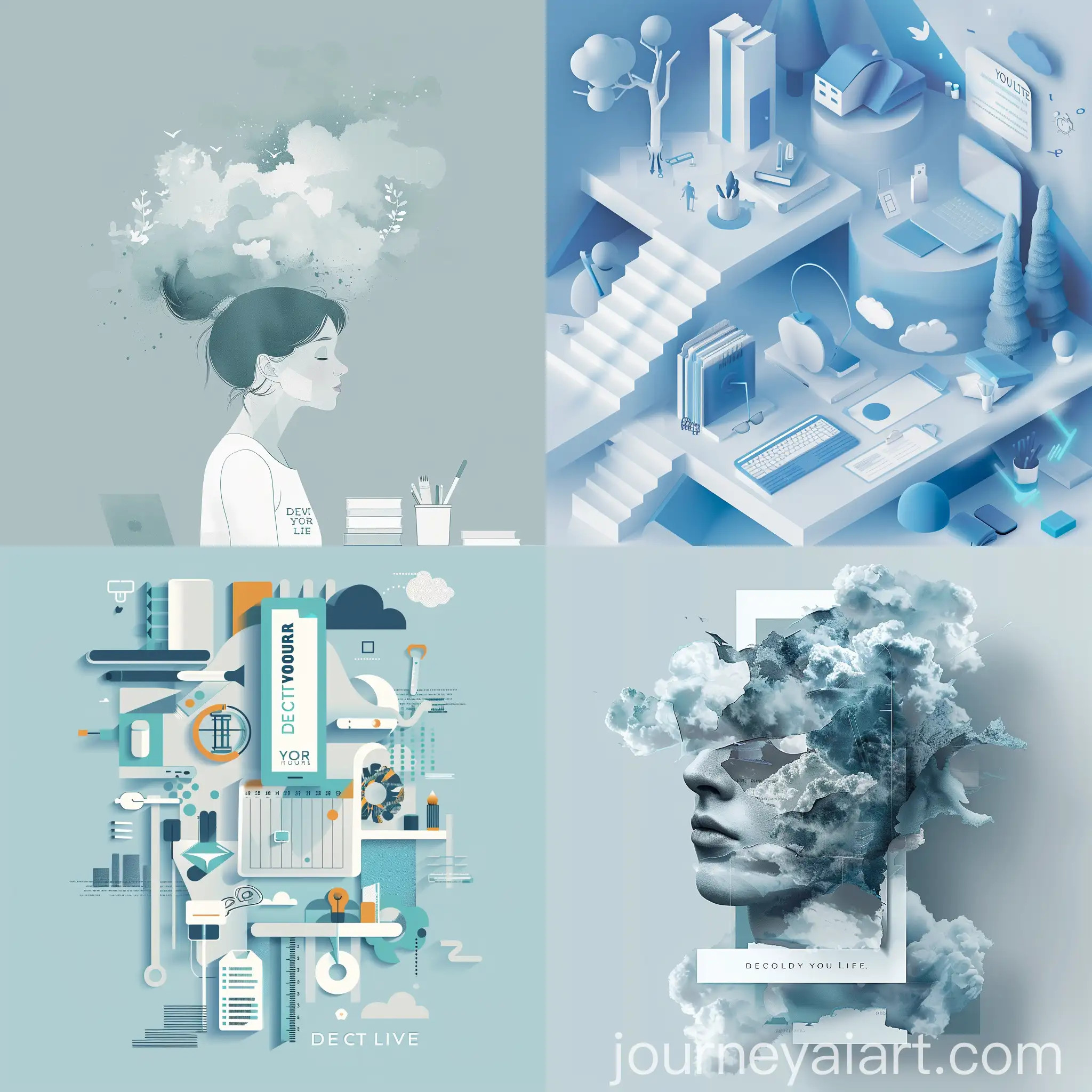 Guide-Declutter-Your-Life-Cover-Tranquil-Efficiency-in-Blue-and-Gray