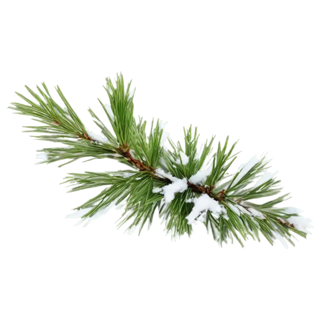 pine branch with snow