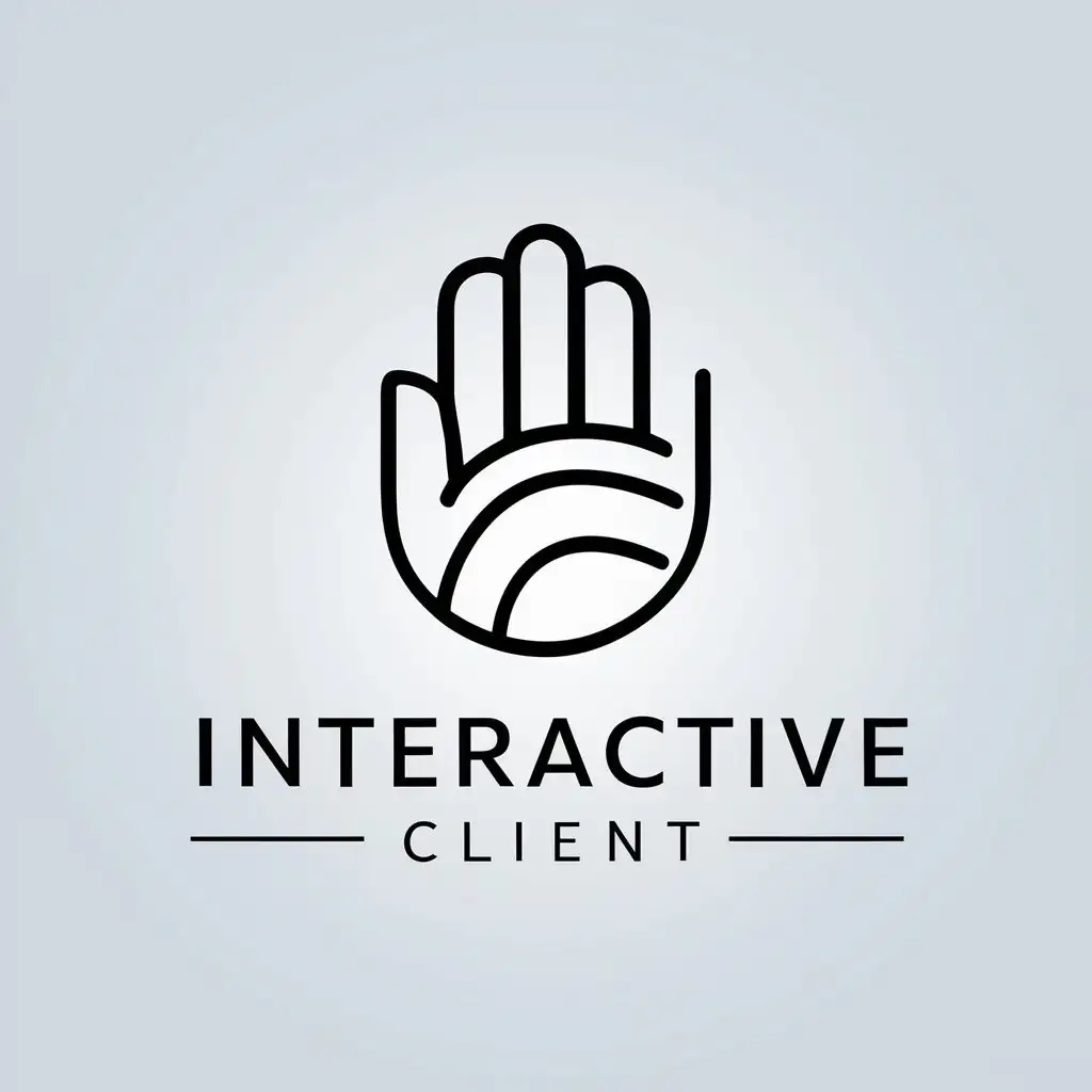 a vector logo design,with the text "interactive client", main symbol:Fingers, lines,Moderate,be used in Internet industry,clear background